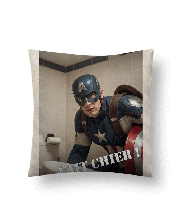 Coussin suédine Capitaine America par TiA