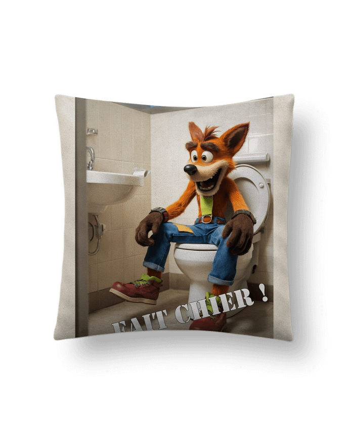 Coussin suédine Crash bandicoot par TiA