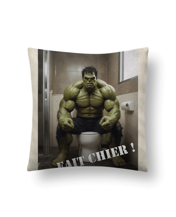 Coussin suédine Hulk par TiA