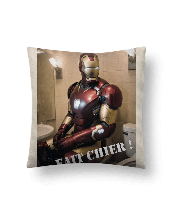 Coussin suédine Iron Man par TiA