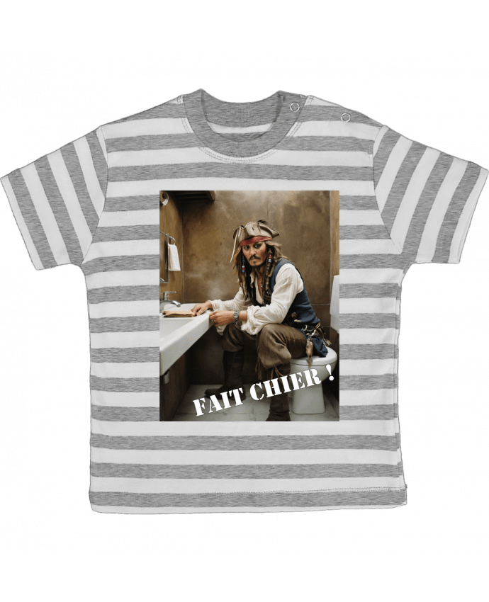 Tee-shirt bébé à rayures Jack Sparrow par TiA