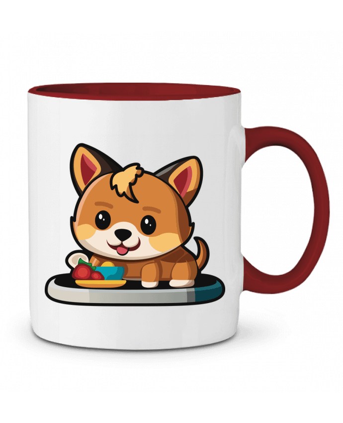 Mug bicolore Chiot Heureux à l'Heure du Repas Alvo graphiste
