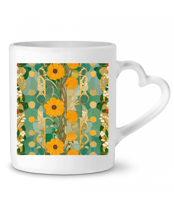Mug coeur flowers art nouveau par Livelyart77