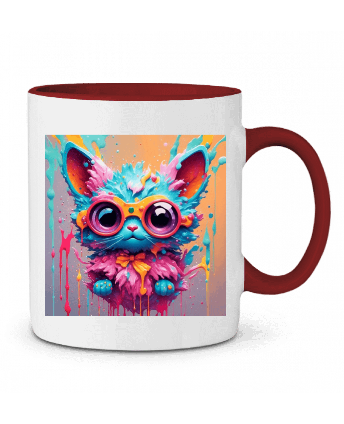 Mug bicolore Cute cat with paint matlmn01