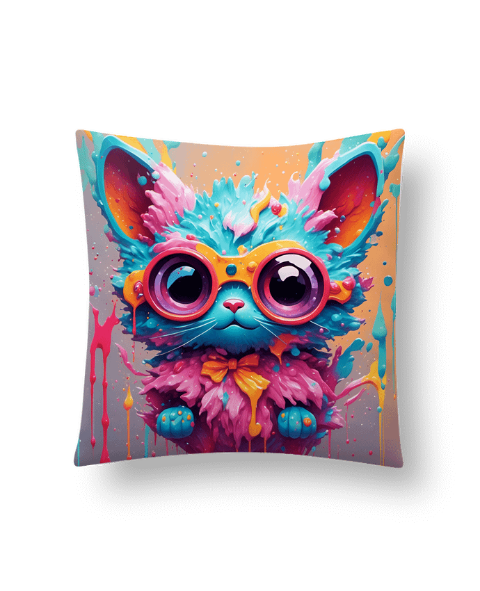 Coussin Cute cat with paint par matlmn01