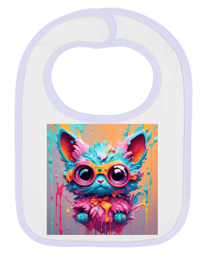 Bavoir bébé uni Cute cat with paint par matlmn01