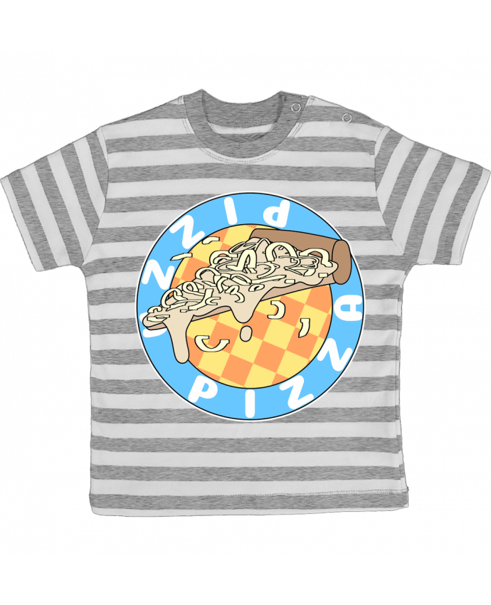 Tee-shirt bébé à rayures Illustrated Pizza Logo par Loon