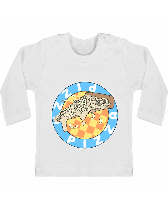 T-shirt bébé Illustrated Pizza Logo manches longues du designer Loon