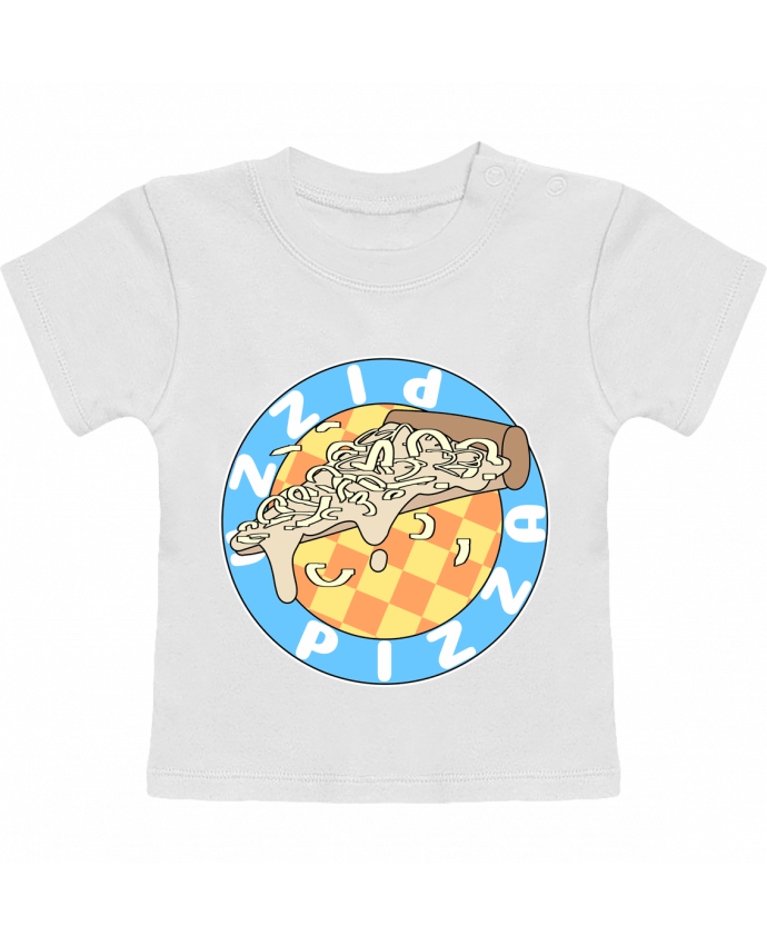 T-shirt bébé Illustrated Pizza Logo manches courtes du designer Loon