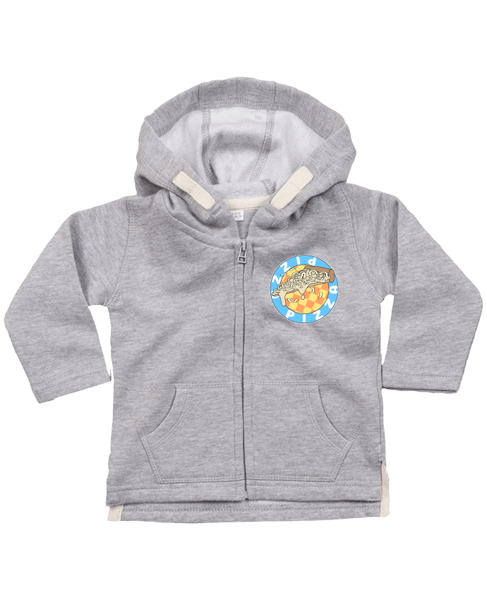 Sweat à capuche bébé zippé Illustrated Pizza Logo par Loon