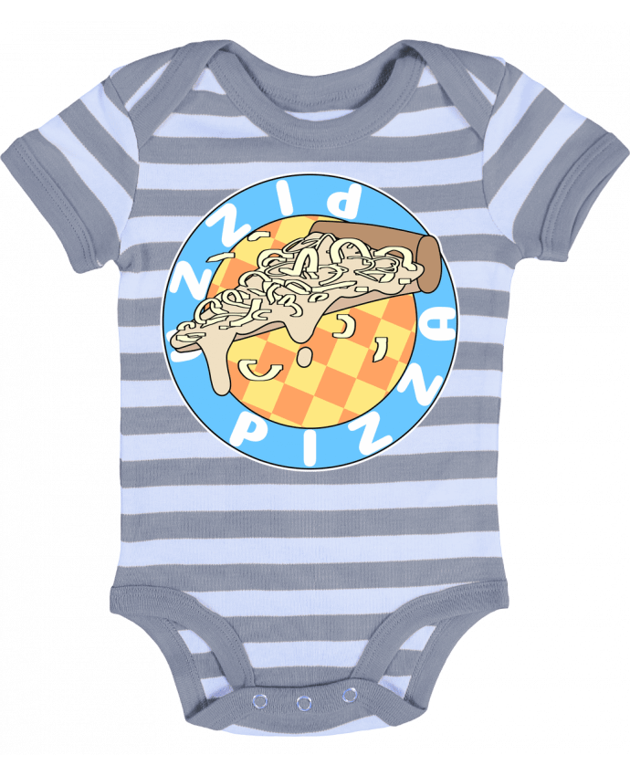 Body Bébé Rayé Illustrated Pizza Logo - Loon