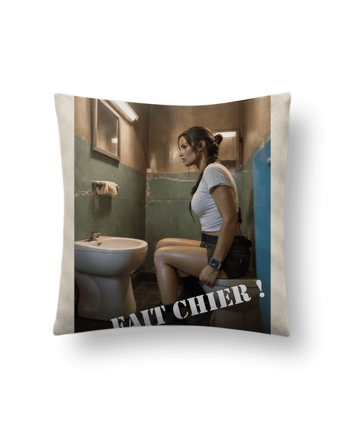 Coussin suédine Lara Croft par TiA