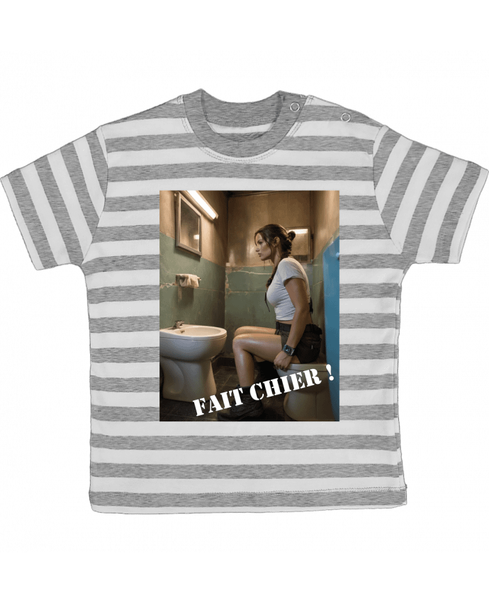 Tee-shirt bébé à rayures Lara Croft par TiA