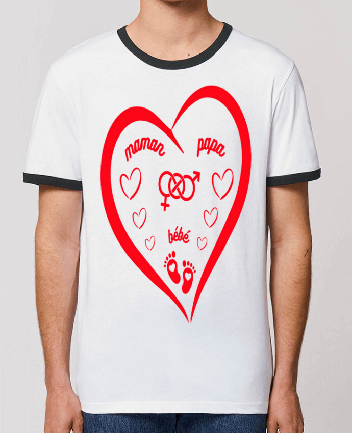 T-shirt NAISSANCE BEBE COEUR ROUGE DE FAMILLE MAMAN PAPA BEBE par LIAMRIVIERART