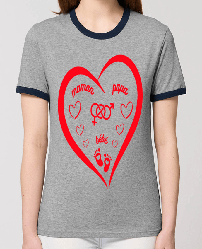 T-shirt NAISSANCE BEBE COEUR ROUGE DE FAMILLE MAMAN PAPA BEBE par LIAMRIVIERART