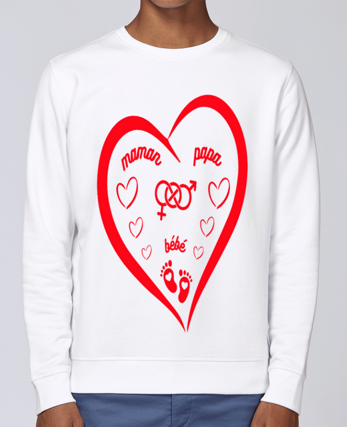 Sweatshirt NAISSANCE BEBE COEUR ROUGE DE FAMILLE MAMAN PAPA BEBE par LIAMRIVIERART