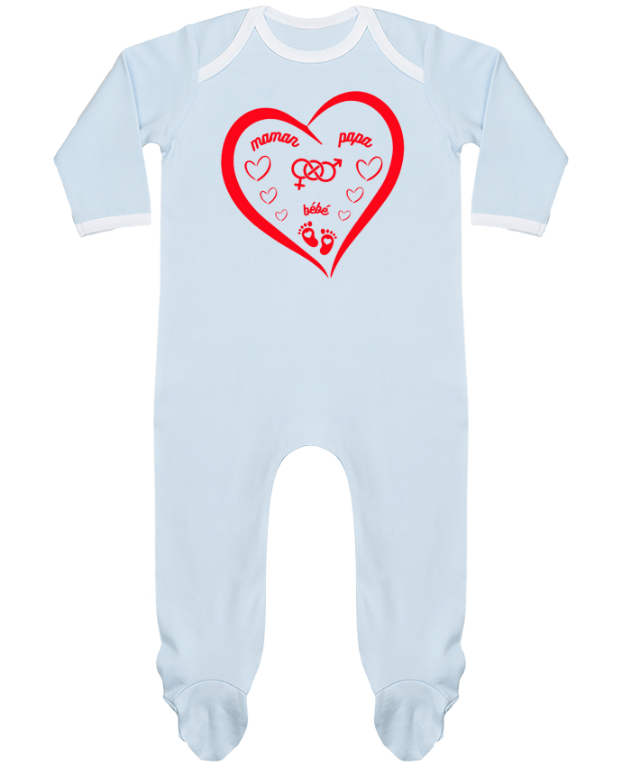 Body Pyjama Bébé NAISSANCE BEBE COEUR ROUGE DE FAMILLE MAMAN PAPA BEBE par LIAMRIVIERART