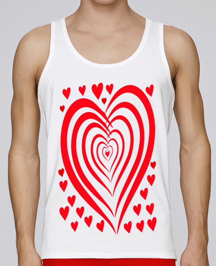 Débardeur homme COEUR ROUGE NAISSANCE BEBE MOTIF SAINT VALENTIN AMOUR par LIAMRIVIERART 100% coton b