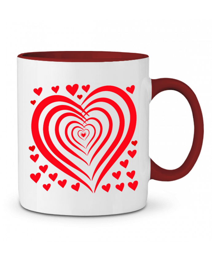 Mug bicolore COEUR ROUGE NAISSANCE BEBE MOTIF SAINT VALENTIN AMOUR LIAMRIVIERART