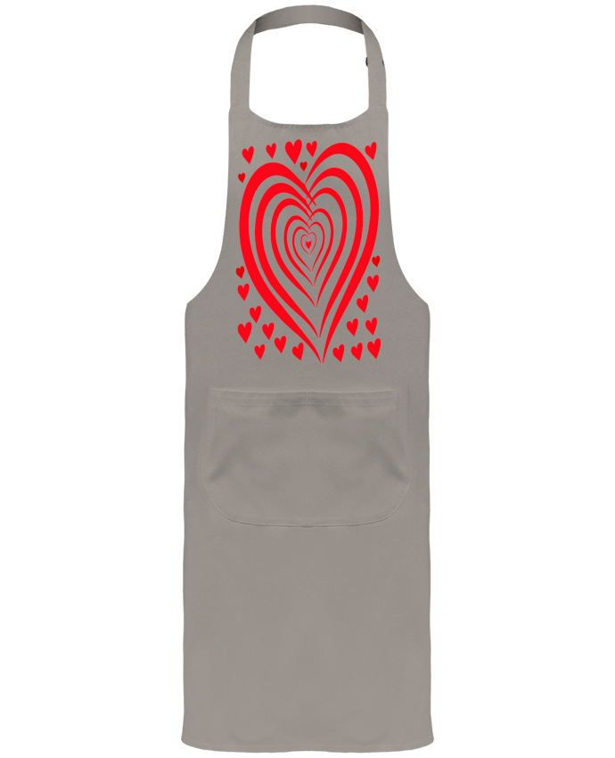 Tablier avec poches COEUR ROUGE NAISSANCE BEBE MOTIF SAINT VALENTIN AMOUR par LIAMRIVIERART