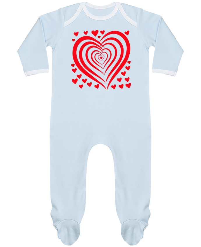 Body Pyjama Bébé COEUR ROUGE NAISSANCE BEBE MOTIF SAINT VALENTIN AMOUR par LIAMRIVIERART