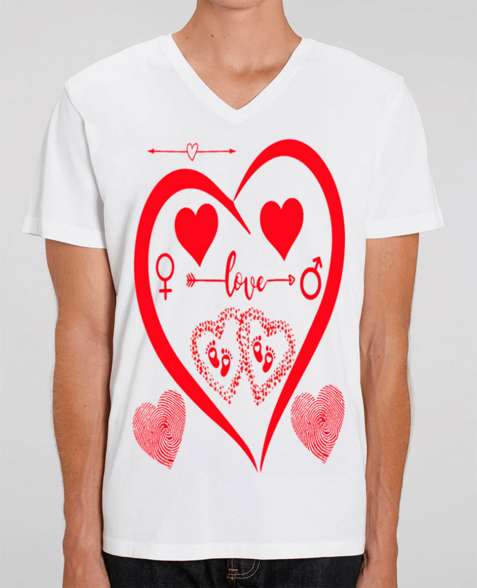 T-shirt homme NAISSANCE BEBE COEUR ROUGE DE FAMILLE MAMAN PAPA BEBE par LIAMRIVIERART