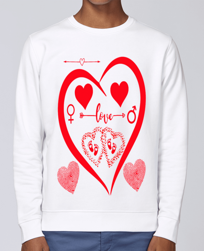 Sweatshirt NAISSANCE BEBE COEUR ROUGE DE FAMILLE MAMAN PAPA BEBE par LIAMRIVIERART