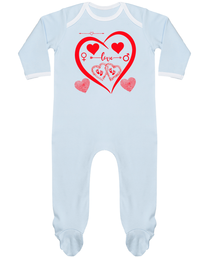 Body Pyjama Bébé NAISSANCE BEBE COEUR ROUGE DE FAMILLE MAMAN PAPA BEBE par LIAMRIVIERART