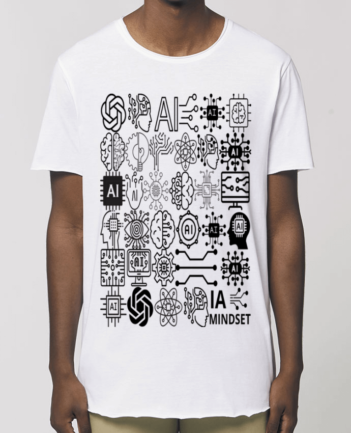 Tee-shirt Homme INTELLIGENCE ARTIFICIELLE MOTIF NOIR ET BLANC IA MINDSET AI Par  LIAMRIVIERART