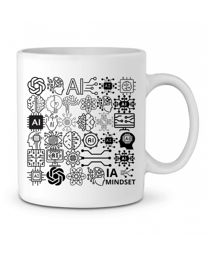 Mug  INTELLIGENCE ARTIFICIELLE MOTIF NOIR ET BLANC IA MINDSET AI par LIAMRIVIERART