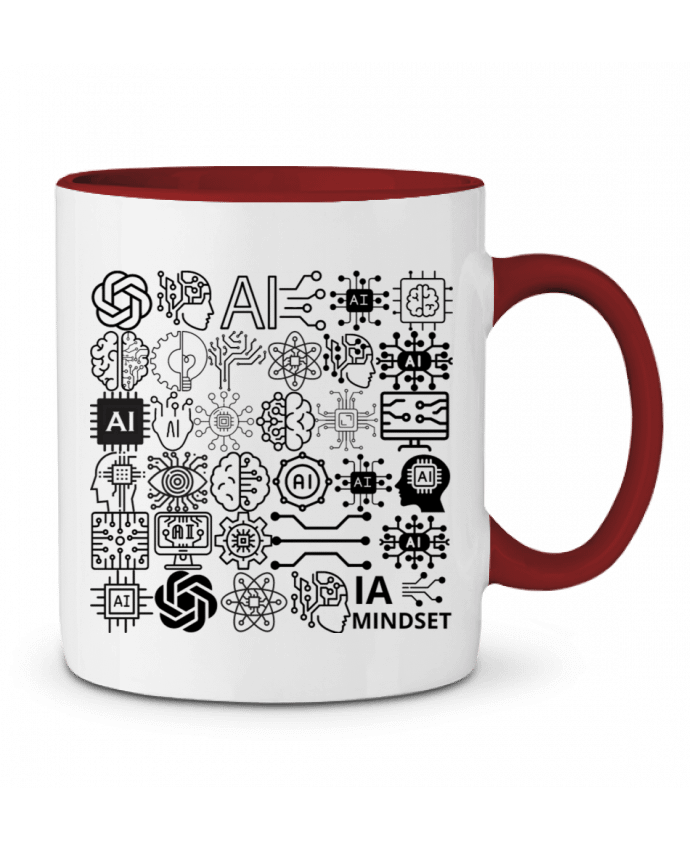 Mug bicolore INTELLIGENCE ARTIFICIELLE MOTIF NOIR ET BLANC IA MINDSET AI LIAMRIVIERART