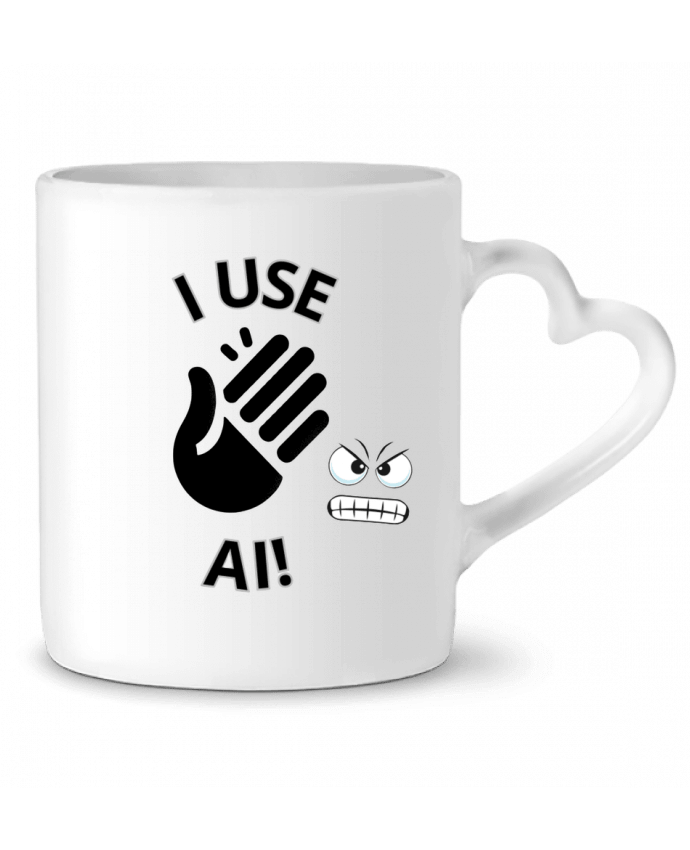 Mug coeur INTELLIGENCE ARTIFICIELLE MOTIF NOIR ET BLANC par LIAMRIVIERART