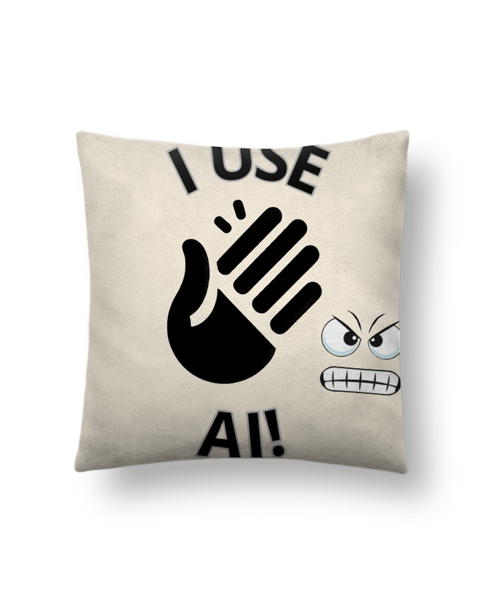 Coussin suédine INTELLIGENCE ARTIFICIELLE MOTIF NOIR ET BLANC par LIAMRIVIERART