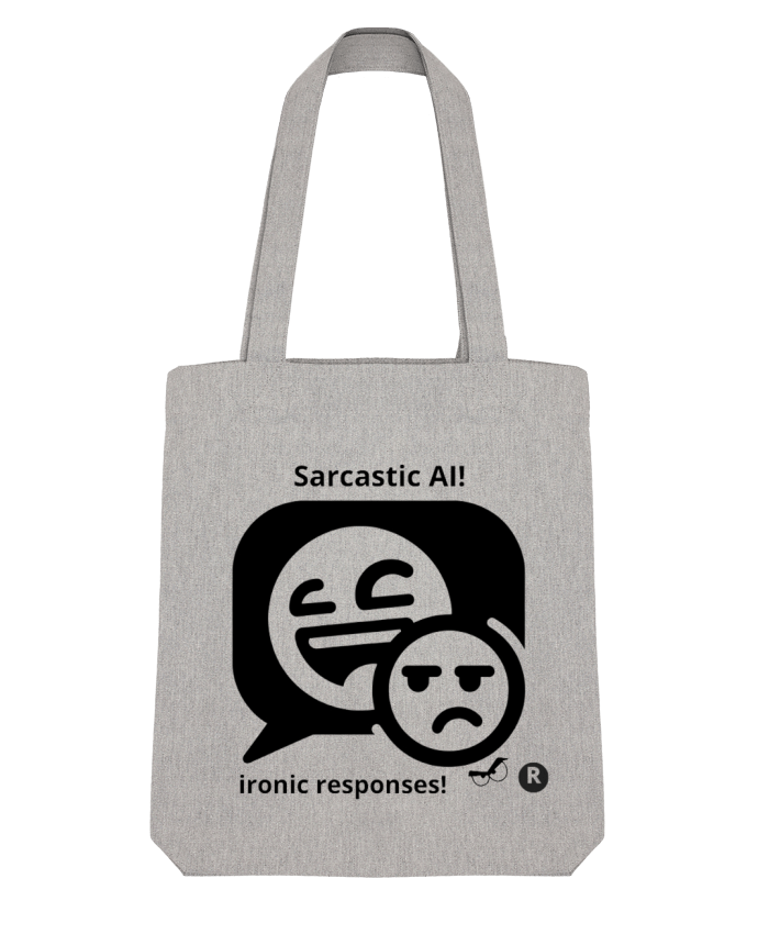 Tote Bag Stanley Stella HUMOUR GEEK INTELLIGENCE ARTIFICIELLE NOIR  ET BLANC MOTIF UNIQUE par LIAMRI