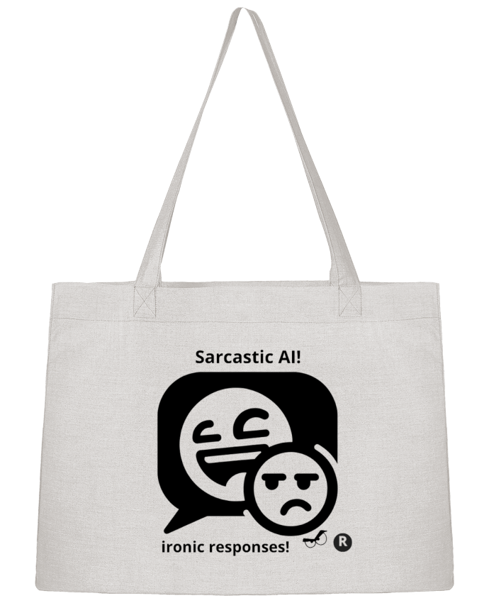 Sac Shopping HUMOUR GEEK INTELLIGENCE ARTIFICIELLE NOIR  ET BLANC MOTIF UNIQUE par LIAMRIVIERART