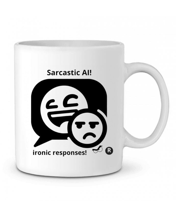 Mug  HUMOUR GEEK INTELLIGENCE ARTIFICIELLE NOIR  ET BLANC MOTIF UNIQUE par LIAMRIVIERART