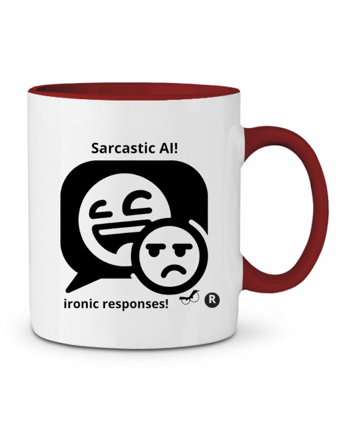 Mug bicolore HUMOUR GEEK INTELLIGENCE ARTIFICIELLE NOIR  ET BLANC MOTIF UNIQUE LIAMRIVIERART