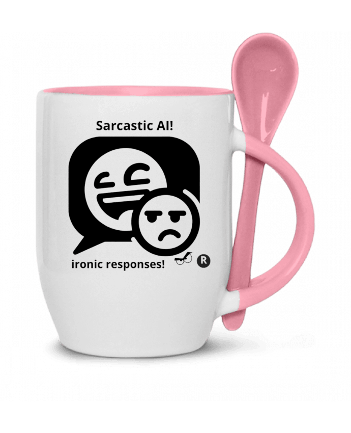  Tasse cuillère HUMOUR GEEK INTELLIGENCE ARTIFICIELLE NOIR  ET BLANC MOTIF UNIQUE par LIAMRIVIERART