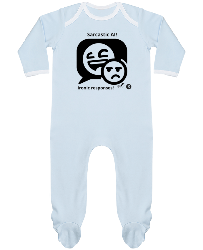 Body Pyjama Bébé HUMOUR GEEK INTELLIGENCE ARTIFICIELLE NOIR  ET BLANC MOTIF UNIQUE par LIAMRIVIERART
