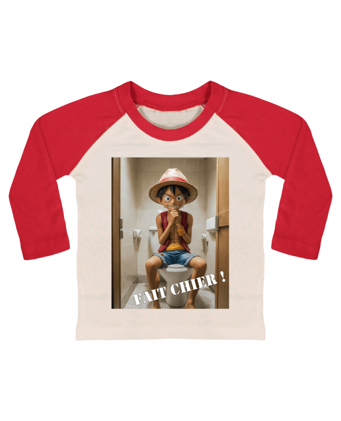 Tee-shirt Bébé Baseball ML Luffy de One Piece par TiA