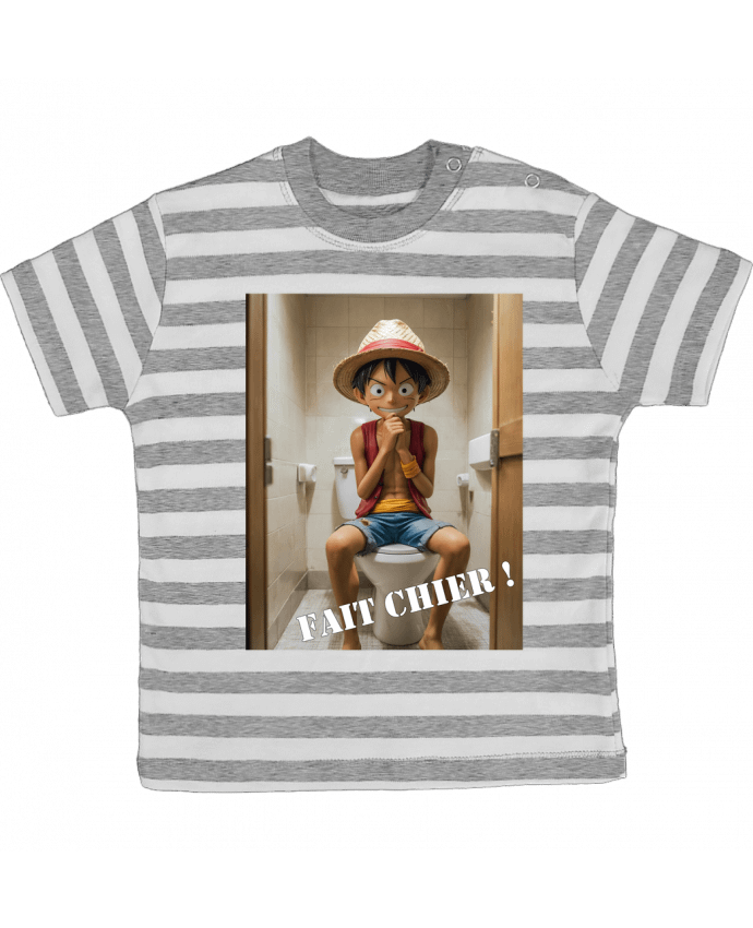 Tee-shirt bébé à rayures Luffy de One Piece par TiA