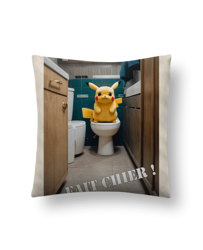 Coussin suédine Pikachu par TiA