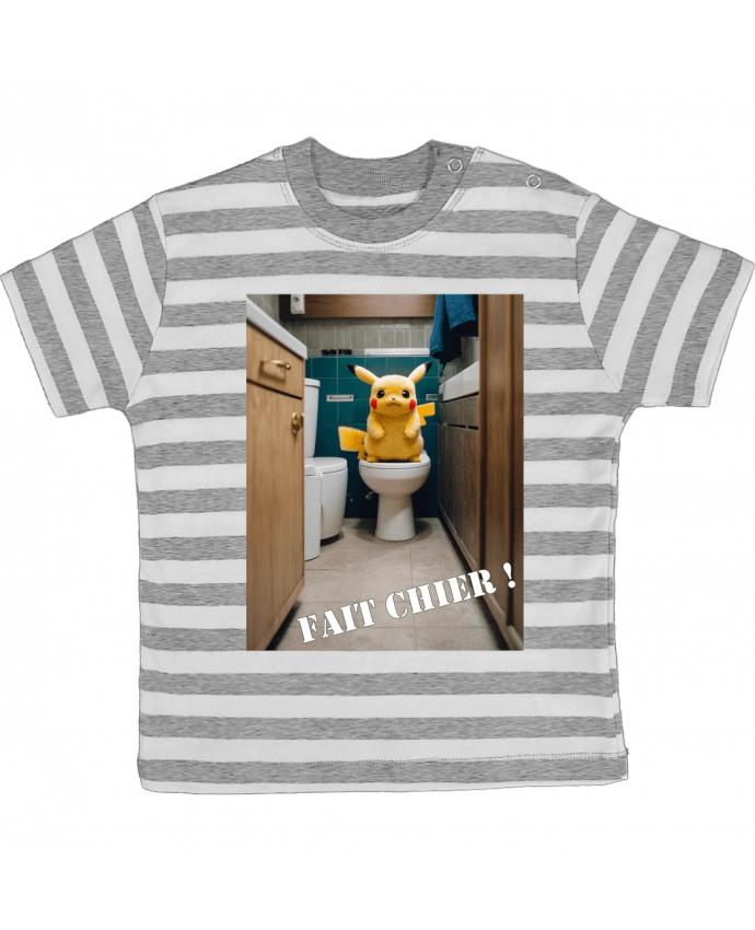 Tee-shirt bébé à rayures Pikachu par TiA