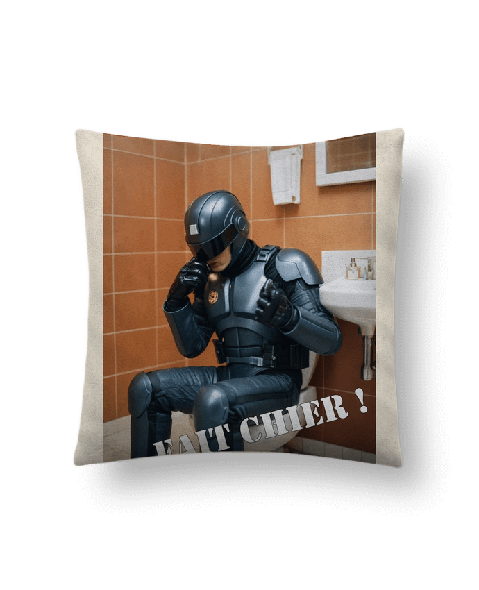 Coussin suédine Robocop par TiA