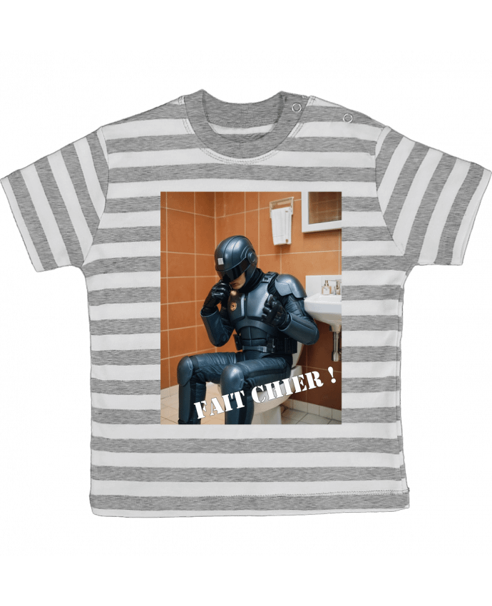 Tee-shirt bébé à rayures Robocop par TiA