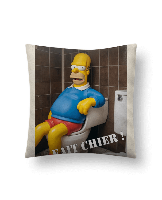 Coussin suédine Omer Simpson par TiA