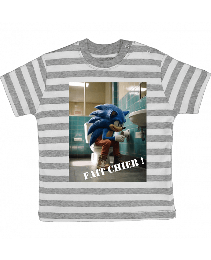 Tee-shirt bébé à rayures Sonic par TiA