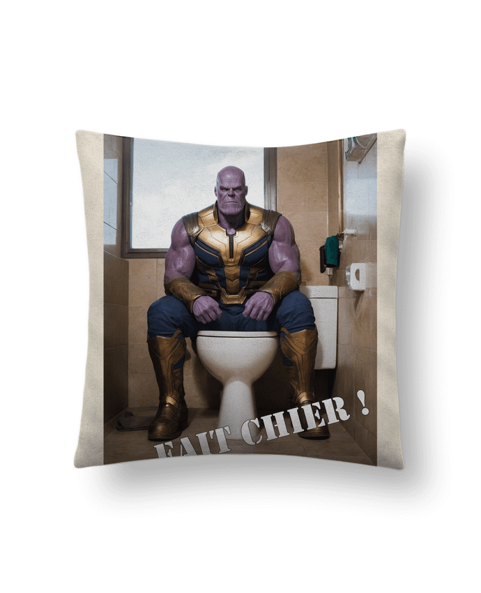 Coussin suédine Thanos par TiA