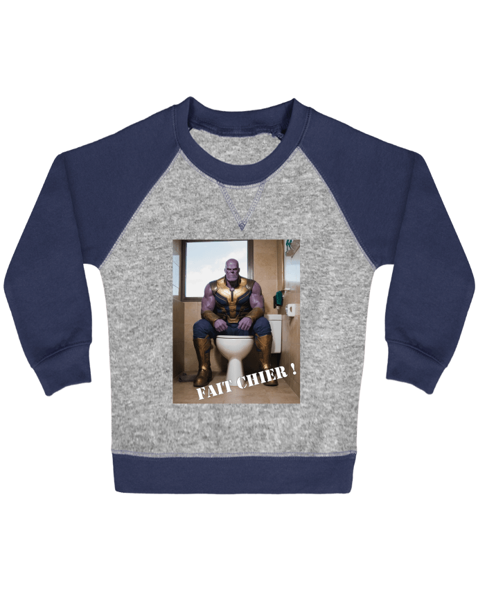 Sweat bébé manches contrastée Thanos par TiA