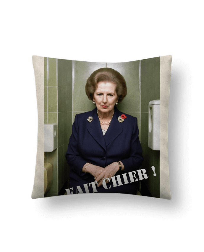 Coussin suédine Margaret Thatcher par TiA